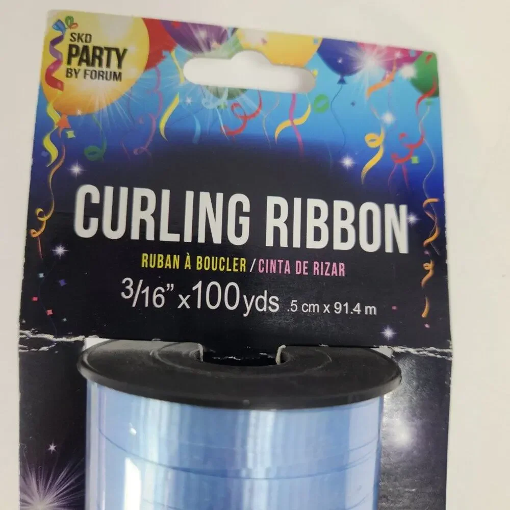 Lot of 5 Curling Ribbon Spools Rolls 3/16 in New Partial Pink Blue Yellow White